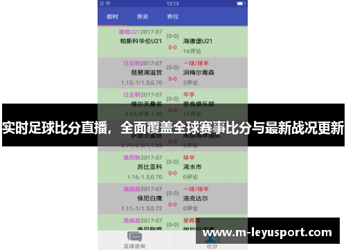 实时足球比分直播，全面覆盖全球赛事比分与最新战况更新